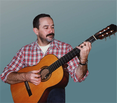 Jim Pelton with his guitar